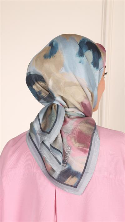 Locella Modal İpek Eşarp Açık Mavi-9