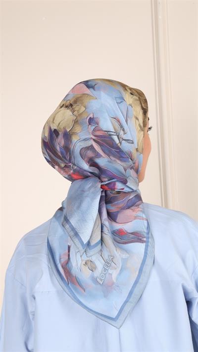 Locella Modal İpek Eşarp Açık Mavi-13