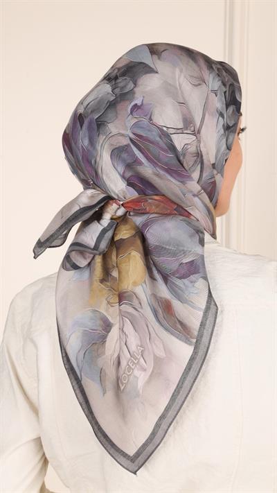 Locella Modal İpek Eşarp Koyu Gri-6