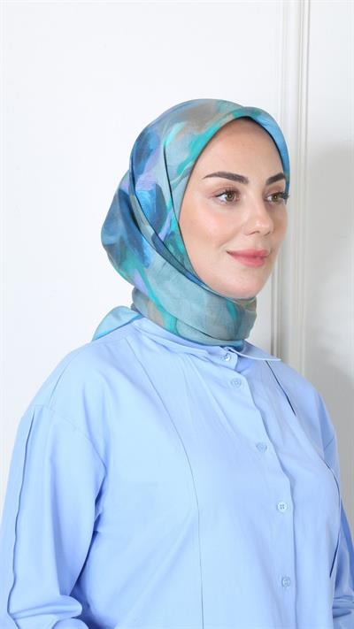 Locella Modal İpek Eşarp Mavi-10