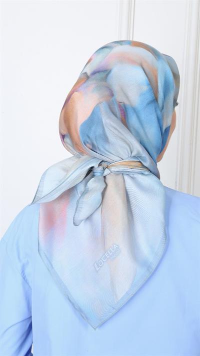 Locella Modal İpek Eşarp Mavi-11