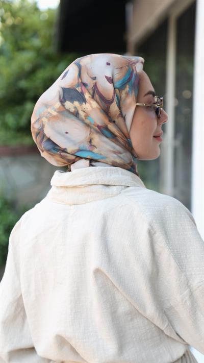 Locella Modal İpek Eşarp Karamel-6