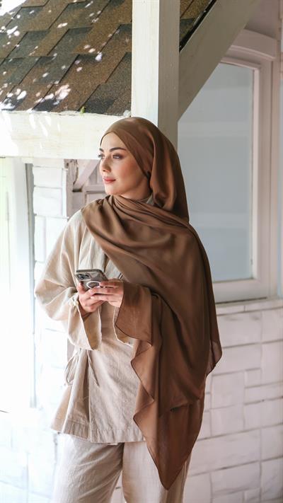 Locella Modal Şal Çikolata Kahve-8