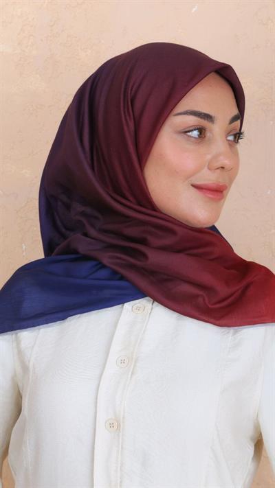 Locella Pamuk Vual Eşarp Morcivert Bordo-5