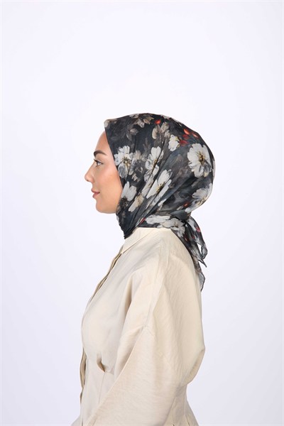 Locella Pamuk Vual Eşarp-Siyah