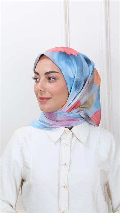 Locella Pamuk Vual Eşarp Açık Mavi-1