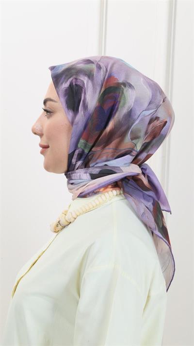 Locella Pamuk Vual Eşarp Mor-4