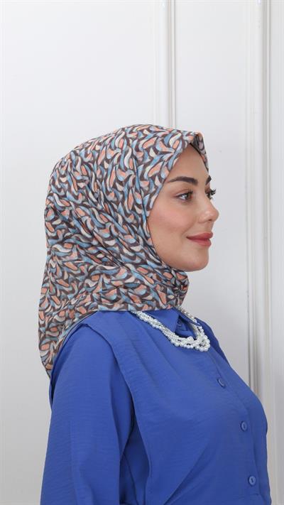 Locella Pamuk Vual Eşarp Kahverengi-4