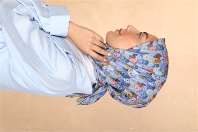 Locella Pamuk Vual Eşarp-Mavi
