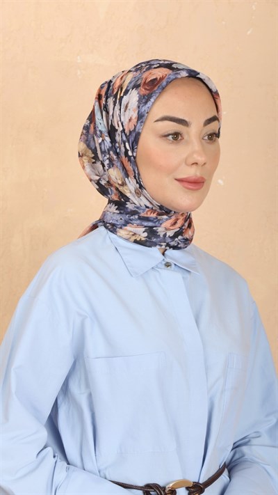 Locella Pamuk Vual Eşarp Lacivert