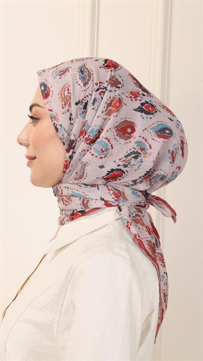 Locella Pamuk Vual Eşarp Kırmızı-4
