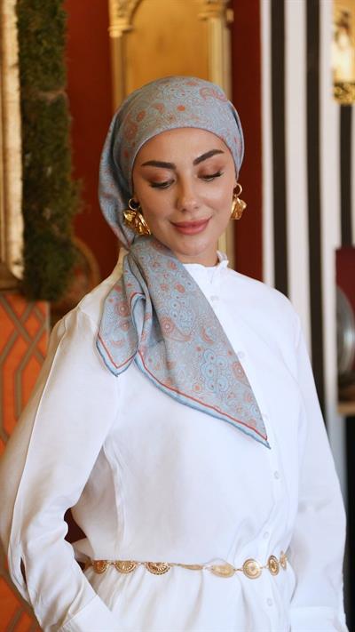 Locella Pamuk Vual Eşarp Turkuaz-6