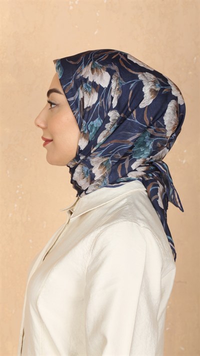 Locella Pamuk Vual Eşarp Lacivert