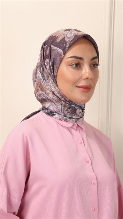Locella Pamuk Vual Eşarp Mürdüm-5