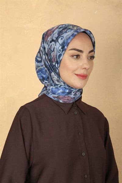 Locella Pamuk Vual Eşarp Mavi
