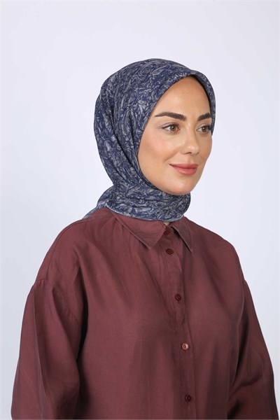 Locella Pamuk Vual Eşarp-Mavi
