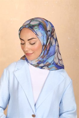 Locella Pamuk Vual Eşarp Saks Mavisi