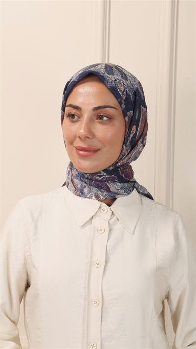 Locella Pamuk Vual Eşarp Lacivert-10