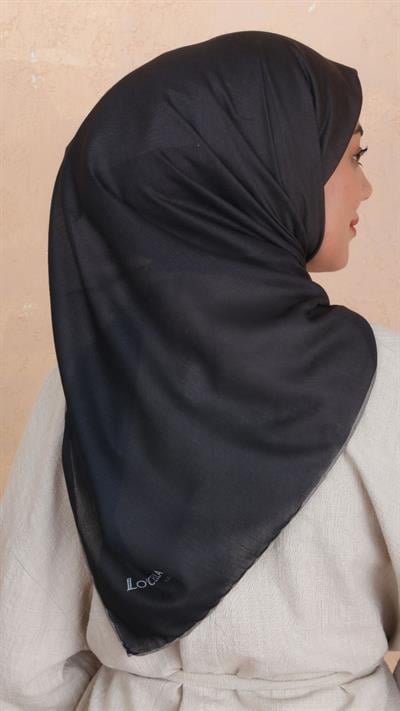 Locella Pamuk Vual Eşarp Siyah Kahve-22