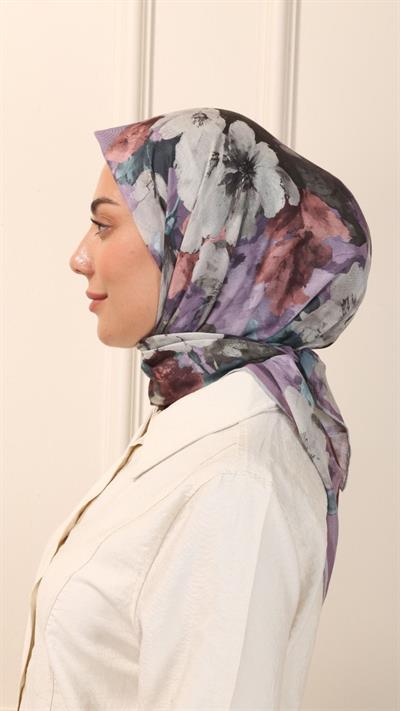 Locella Pamuk Vual Eşarp Lila-8