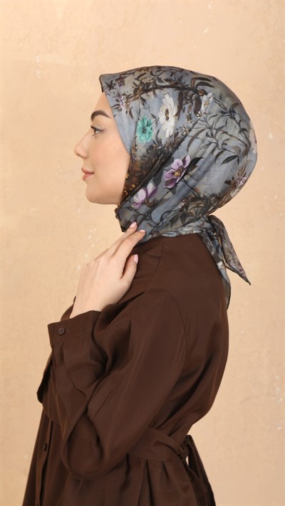 Locella Pamuk Vual Eşarp Siyah Gri