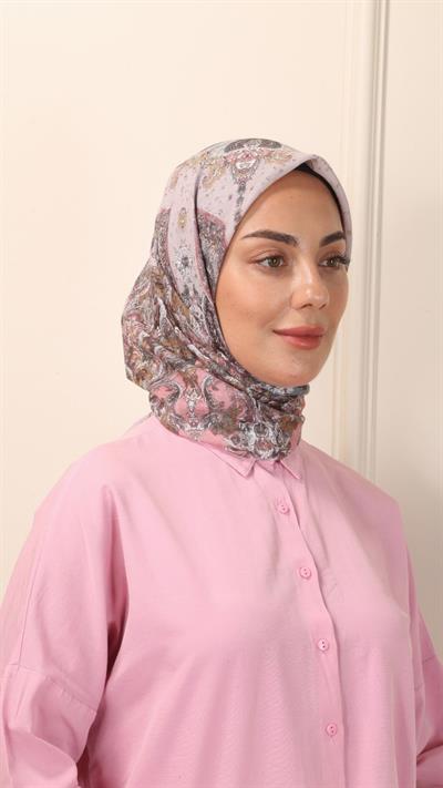 Locella Pamuk Vual Eşarp Pudra Pembe-4