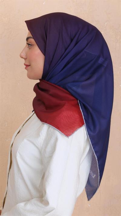Locella Pamuk Vual Eşarp Morcivert Bordo-5