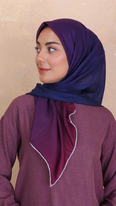 Locella Pamuk Vual Eşarp Mor Mürdüm-8