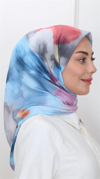 Locella Pamuk Vual Eşarp Açık Mavi-1