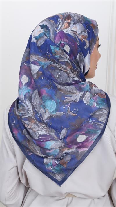 Locella Pamuk Vual Eşarp Lacivert-9