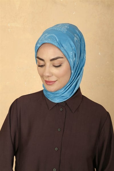 Locella Pamuk Vual Eşarp Mavi