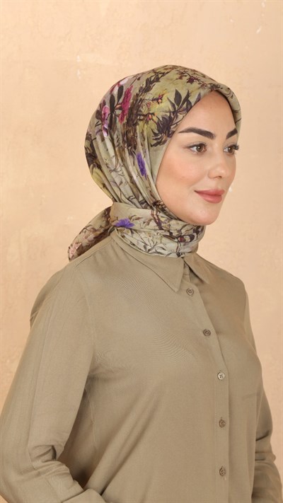 Locella Pamuk Vual Eşarp Canlı Yeşil