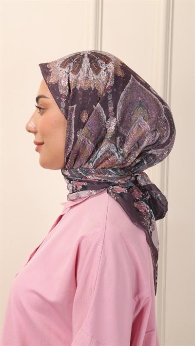 Locella Pamuk Vual Eşarp Mürdüm-5