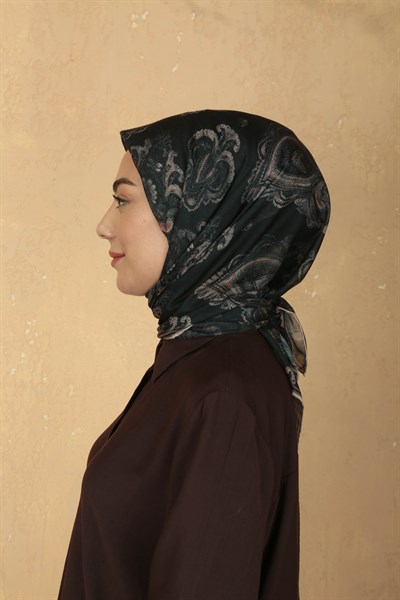 Locella Pamuk Vual Eşarp Siyah-krem