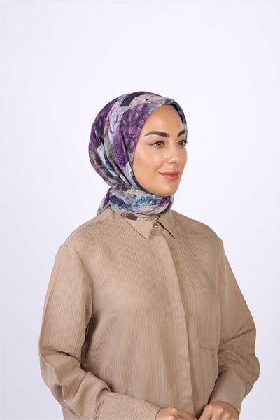 Locella Pamuk Vual Eşarp-Mor
