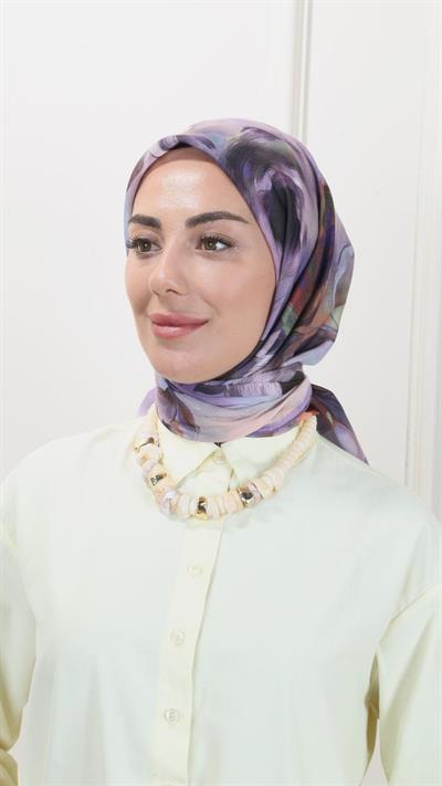 Locella Pamuk Vual Eşarp Mor-4