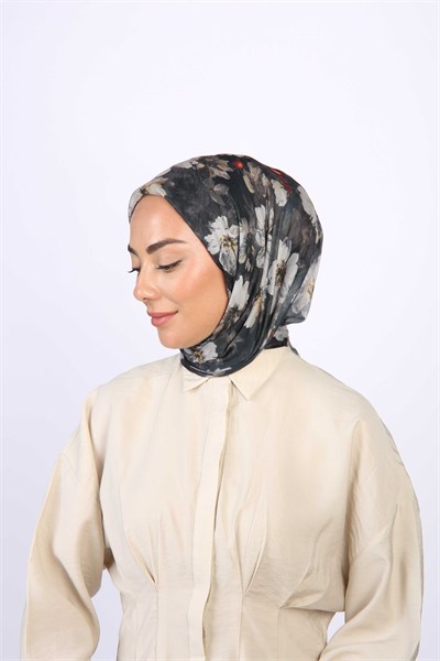 Locella Pamuk Vual Eşarp-Siyah