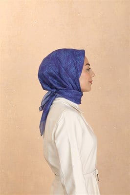 Locella Pamuk Vual Eşarp Saks Mavisi