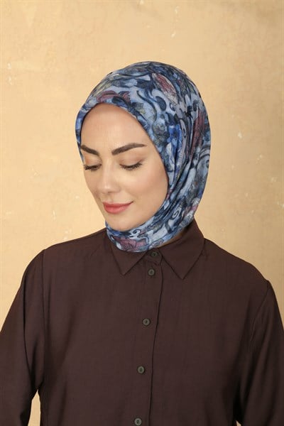 Locella Pamuk Vual Eşarp Mavi