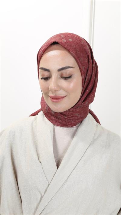 Locella Pamuk Vual Eşarp Bordo-23