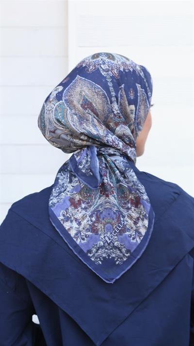 Locella Pamuk Vual Eşarp Morcivert-3