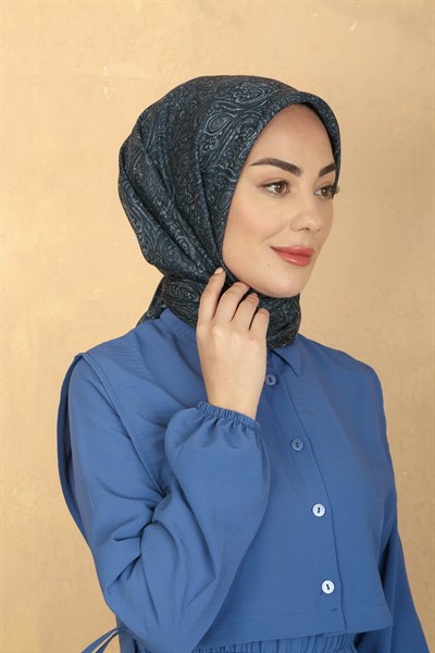 Locella Pamuk Vual Eşarp Lacivert