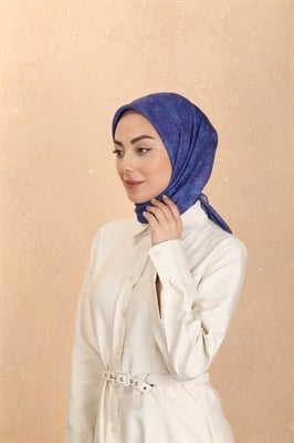 Locella Pamuk Vual Eşarp Saks Mavisi