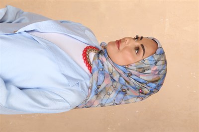 Locella Pamuk Vual Eşarp Mavi 