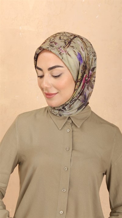 Locella Pamuk Vual Eşarp Canlı Yeşil