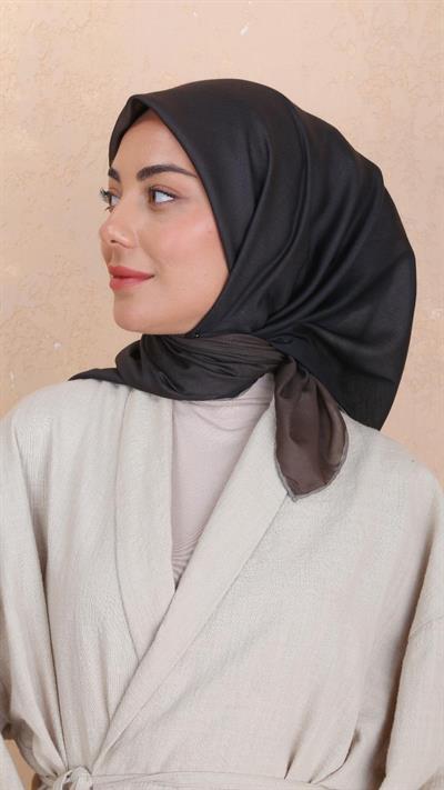 Locella Pamuk Vual Eşarp Siyah Kahve-22