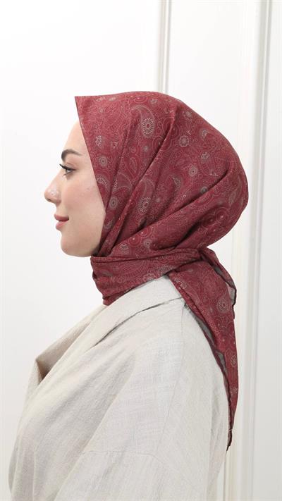 Locella Pamuk Vual Eşarp Bordo-23