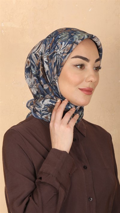Locella Pamuk Vual Eşarp Mavi
