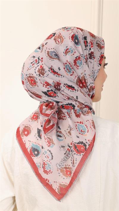 Locella Pamuk Vual Eşarp Kırmızı-4