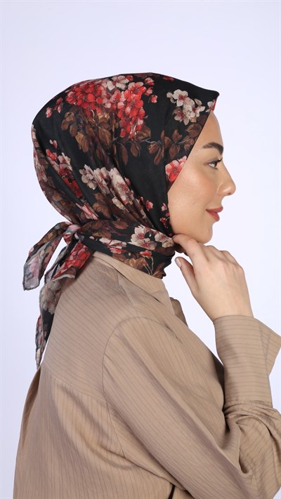 Locella Pamuk Vual Eşarp Siyah